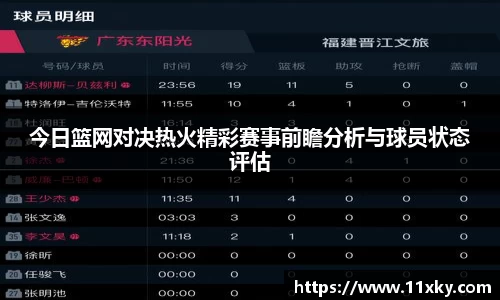 今日篮网对决热火精彩赛事前瞻分析与球员状态评估